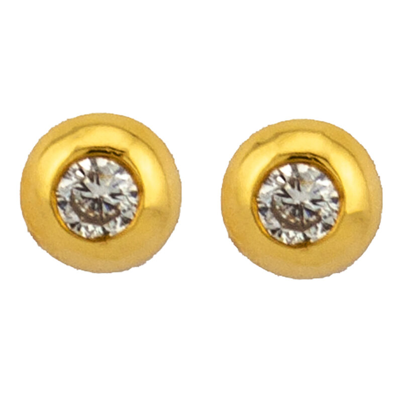 18ct Solitaire Diamond Button Studs VJ2290