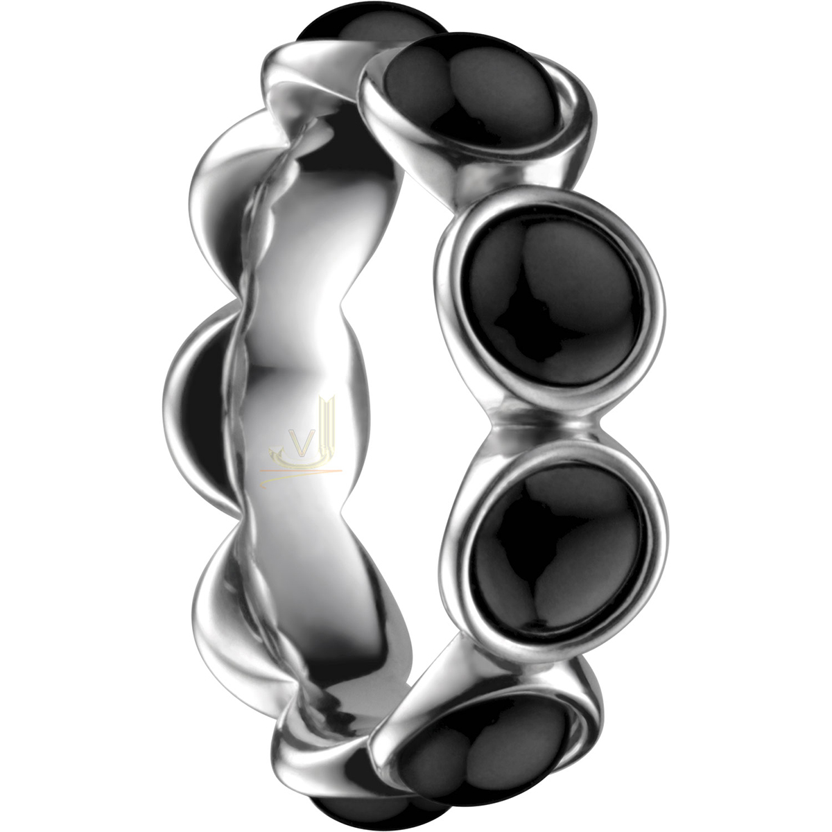 Bering Black Ceramic Bubble Ring 501-16-X5