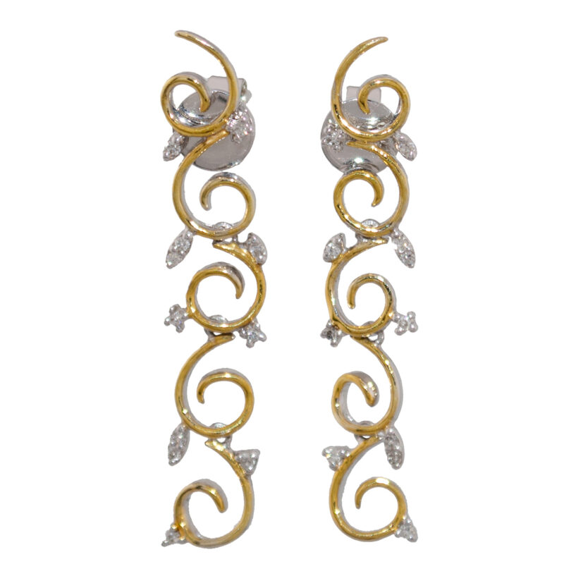 18ct Gold Diamonds Fancy Drop Earrings