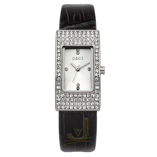 Oasis Silver Case With Crystal Set Ladies Watch B1237