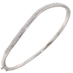 18ct White Gold Diamond Bangle BNV001