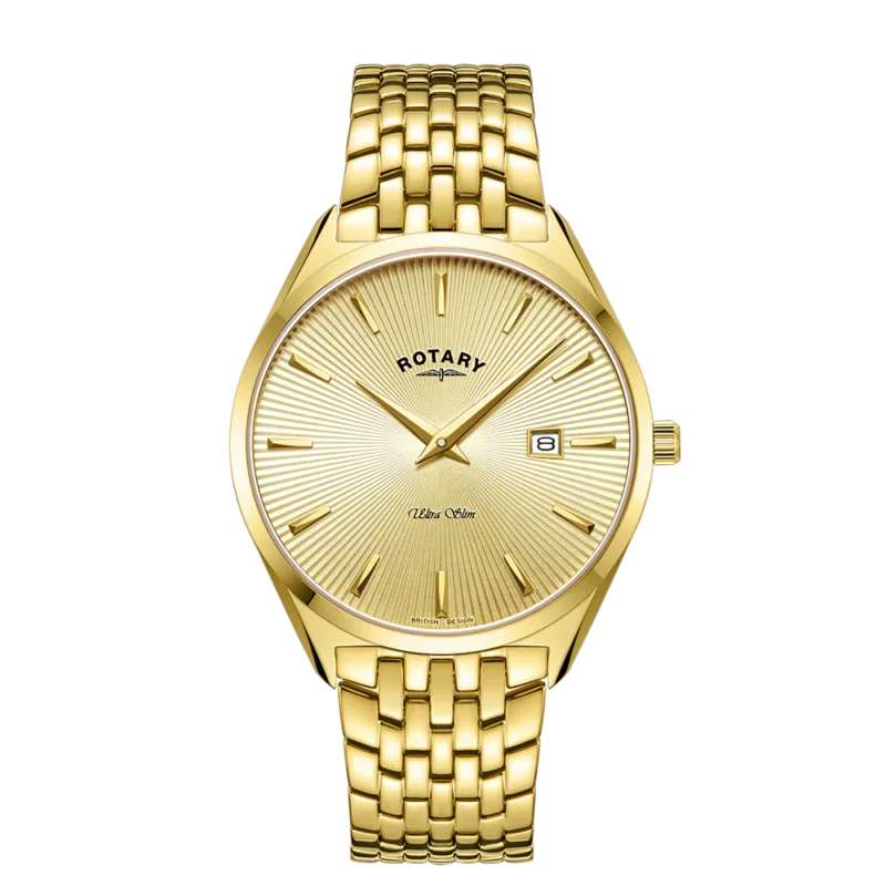 Rotary Gold PVD Ultra Slim Gents Watch GB08013/03