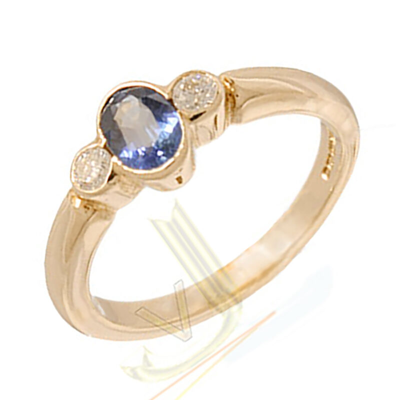 Diamond and Sapphire Trilogy Ring R1008KSU