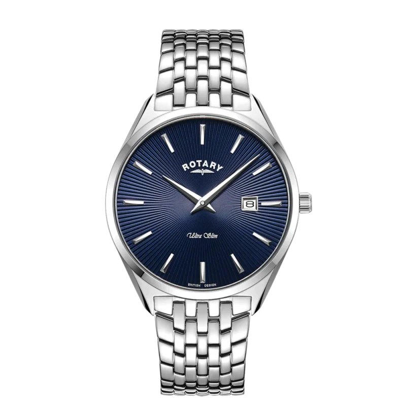 Rotary Ultra Slim blue Dial Gents Watch GB0801005
