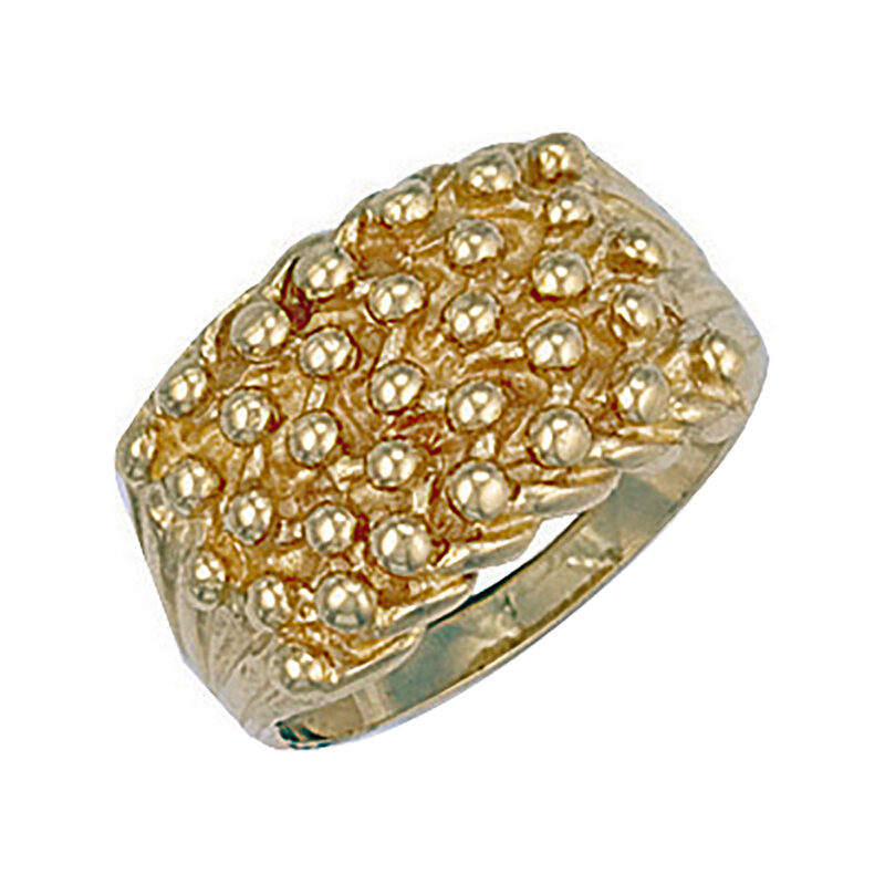 9ct Gold Woven Back 5 Row Keeper Ring R0067