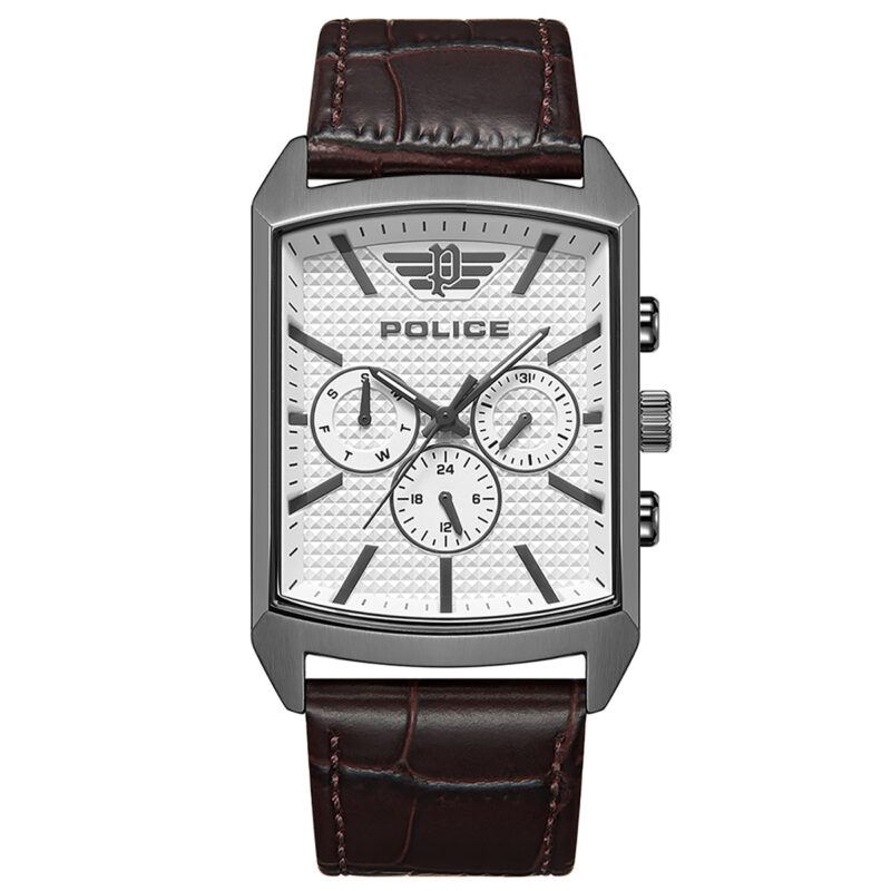 Police White Dial Rectangular Saleve Watch PEWJF2204802