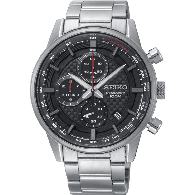 Seiko Black Dial Chronograph Gents Watch SSB313P1