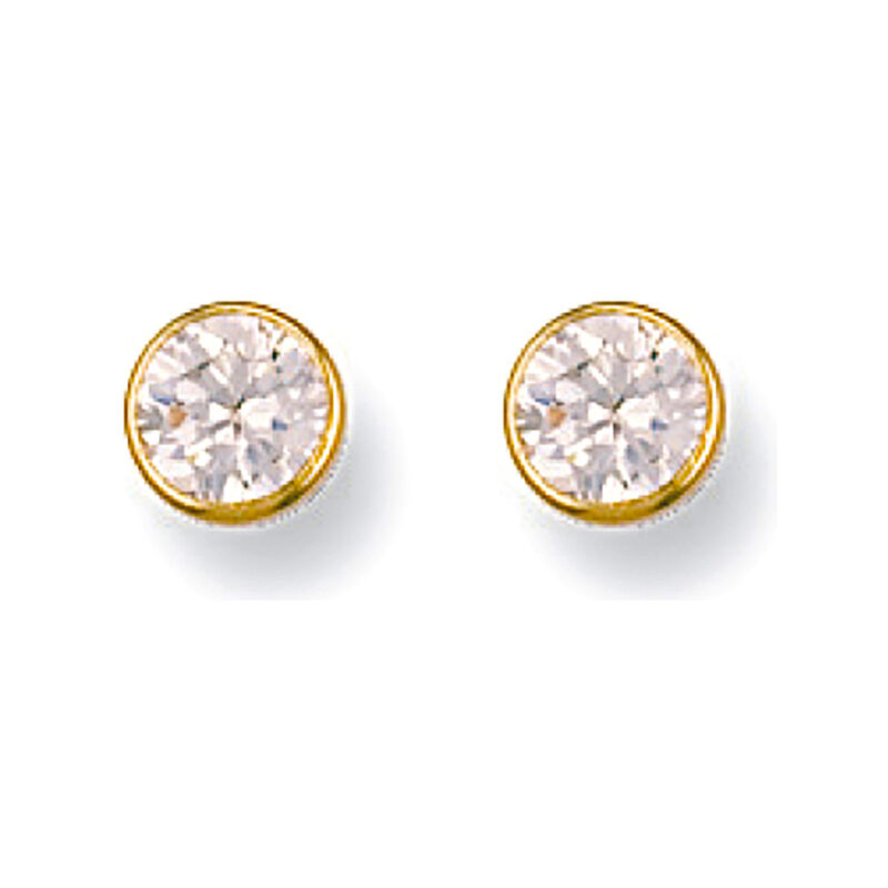 Gold 5mm Cz Rubover Studs ST0029
