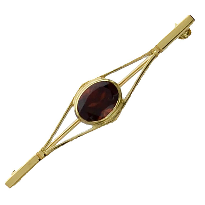 Bar brooch with Oval Garnet VJBRO-014