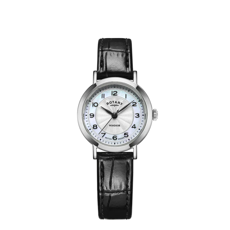 Rotary Windsor Black Strap Ladies Watch LS0542068