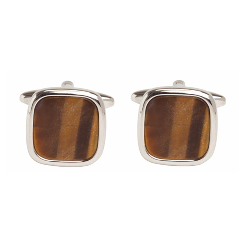 Tigers Eye Cushion Shape Cufflinks 90247