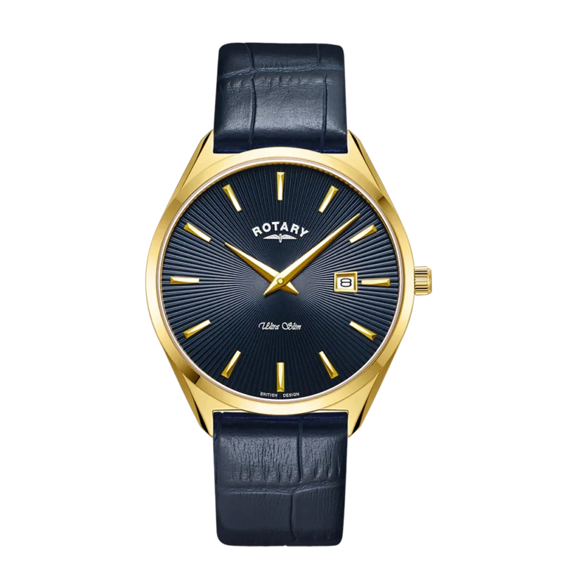 Rotary Ultra Slim Blue Dial Strap Gents Watch GS0801305